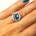 Srebrny pierścionek z lapisem regulowany - Lapis Lazuli, Srebrny pierścionek z lapisem, ręcznie wykonany, prezent dla niej, prezent dla mamy, prezent urodzinowy, biżuteria autorska