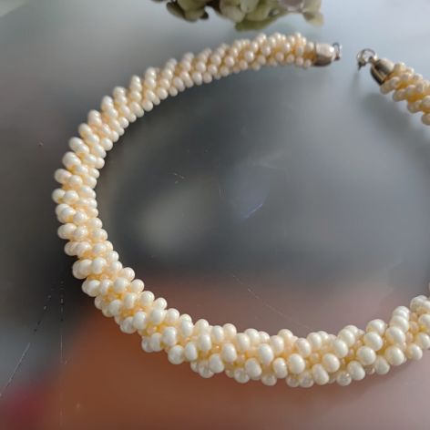 Naszyjnik Perłowy Sznur Koralikowy