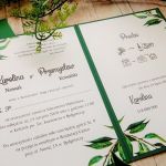 Zaproszenia ślubne w folderze greenery - 