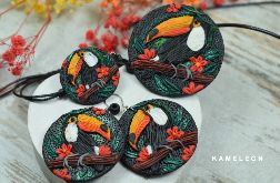 Tukan - kolorowy, niezwykły komplet biżuterii