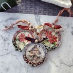 Zestaw Bożonarodzeniowych Zawieszek z Poinsecjami i Sceną Zimową - 2