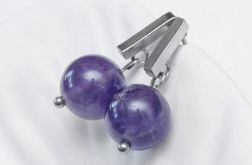 Klasyczne kolczyki pozłacane z Ametystem