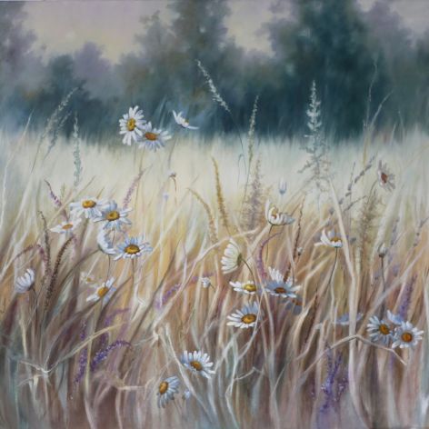 Gorąca Łąka, ręcznie malowany olejny