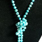 Naturalne błękitne perły słodkowodne, sznur pereł, naszyjnik - 