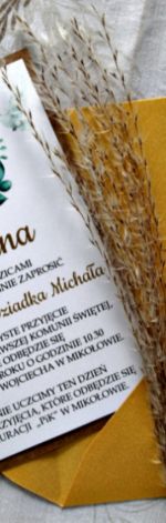 Zaproszenie Komunijne - Eukaliptus 1