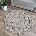 Dywan szydełkowy ze sznurka okrągły 90cm - Dywan okrągły