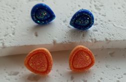 "Luna II" - kolczyki sztyfty z gliny polimerowej - zestaw 2 pary