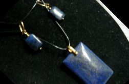 Lapis lazuli z pirytem, zestaw w złocie