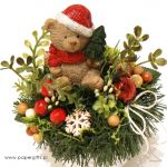 Stroik dekoracja Boże Narodzenie Miś z choinką - Świąteczny miś dekoracja