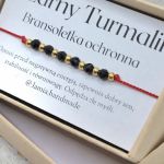 Bransoletka z czarnym turmalinem-czerwona nić - 