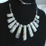 Lepidolit - kamień spokoju, oryginalny naszyjnik, kolia - 