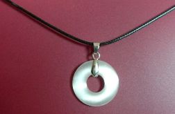 Kamień urody - kwarc biały, kocie oko, delikatny wisiorek Uniseks