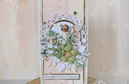 Kartka chrzest roczek "PeachBabyGirl" GOTOWY