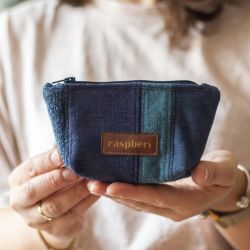 Granatowa patchworkowa kosmetyczka mini