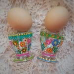 Malowane kieliszki do jajek 2 szt. SPRING - dodatki na wielkanoc