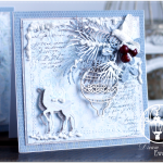 Kartka - Boże Narodzenie z mediowym tłem - Moxmediowe, oryginalne tło zarówno na pudełku jak i na kartce. Zahwyci obdarowaną Parę.