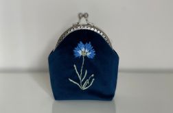 Portmonetka welurowa damska Chaber haftowana ręcznie