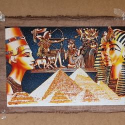 Papirus, Nefertiti i Tutanchamon, 60x40 cm, obraz, Oryginalny 100%, Egipt, papier papirusowy 36