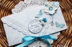Kopertówka z okazji ślubu- szarości i turkusy