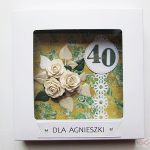 Kartka URODZINOWA z białymi różami #1 - Kartka urodzinowa z bukietem róż