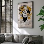 Plakat - Kobieta i motyle 40x50 cm 8-2-0049 - wizualizacja