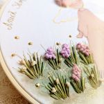 obrazek z Aniołkiem dla dziecka pamiątka haft - pamiątka chrztu dziewczynki