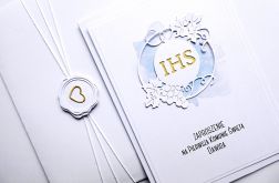 Zaproszenie komunijne z ornamentem handmade