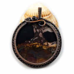 Jaspis miedziany wisior z jaspisem unisex