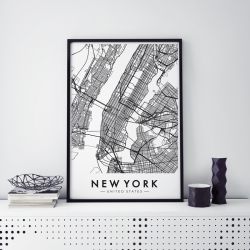 Plakat mapa nowy jork New York 50X70cm B2