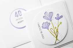 Kartka URODZINOWA fioletowe kwiaty