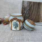 Rustykalny słoik decoupage Błękitna Łąka - 3