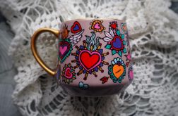 Ręcznie malowany kubek HEARTS