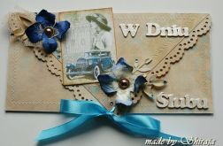 Kopertówka z okazji ślubu-' retro błękit'