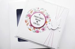 Kartka na Chrzest minimalistyczna z gołębicą