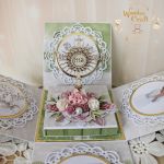 Exploding box komunijny kartka "Violet Roses" - 