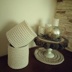 Kosze szydełkowe 2szt 20cmx20cm Kosze szydełkowe 2szt 20cmx20cm