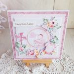 Kartka na Chrzest 3D Baby Joy różowa GOTOWA - 