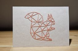 Kartka okolicznościowa - haftowana - wiewiórka