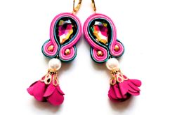 Hot Pink kolczyki sutasz