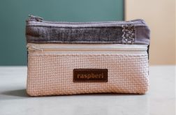 Szaro-czarny portfelik damski