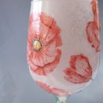 świecznik-lampion szklany z makami - detale