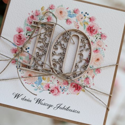 Kartka na 10 rocznicę ślubu z życzeniami 1R