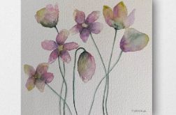Kwiaty-akwarela formatu 20/20 cm