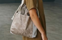 Torba welurowa handmade UNIKAT – unikatowa torba dla mamy z mocowaniami do wózka