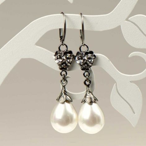 Kolczyki srebrne Emma z perłami Seashell