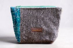 Turkusowo-szara kosmetyczka MAXI