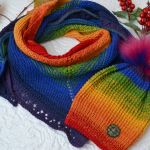 Komplet czapka i chusta tęczowe barwy  - na zimę