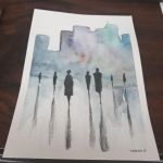 Miasto -akwarela formatu A5 - 