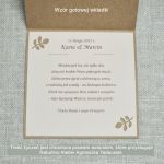 Kartka ślubna, drewno, kraft, pudełko WMP2 - Wzór wkładki z życzeniami
