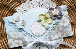 Kopertówka z okazji ślubu-ogród w błękitach